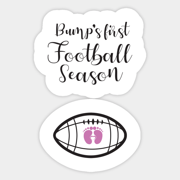 'Bump's First Football Season' Funny Pregnant Gift Sticker by ourwackyhome